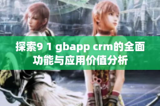 探索9 1 gbapp crm的全面功能与应用价值分析