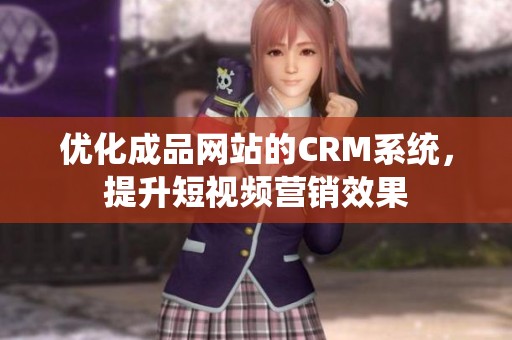 优化成品网站的CRM系统，提升短视频营销效果