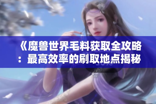 《魔兽世界毛料获取全攻略：最高效率的刷取地点揭秘》