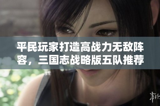 平民玩家打造高战力无敌阵容，三国志战略版五队推荐攻略