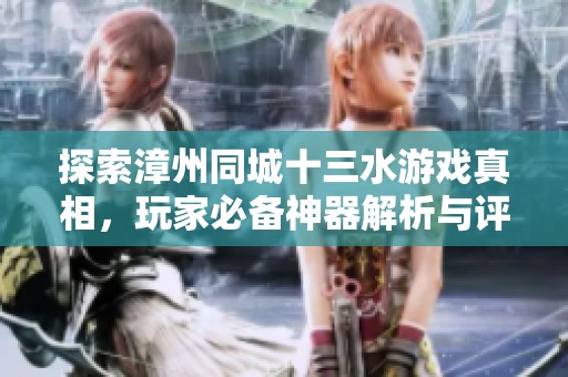 探索漳州同城十三水游戏真相，玩家必备神器解析与评测