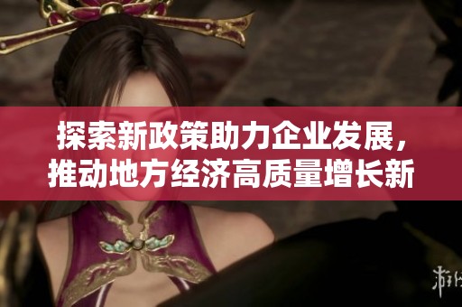 探索新政策助力企业发展，推动地方经济高质量增长新机遇