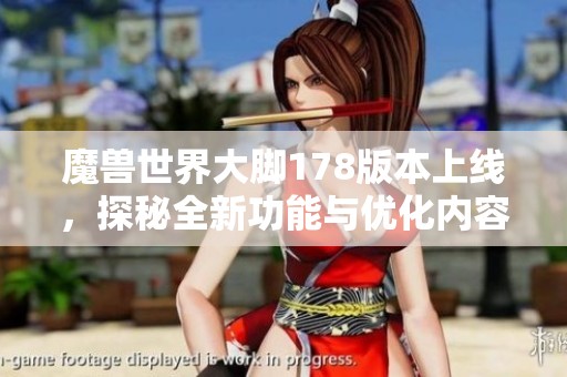 魔兽世界大脚178版本上线，探秘全新功能与优化内容！