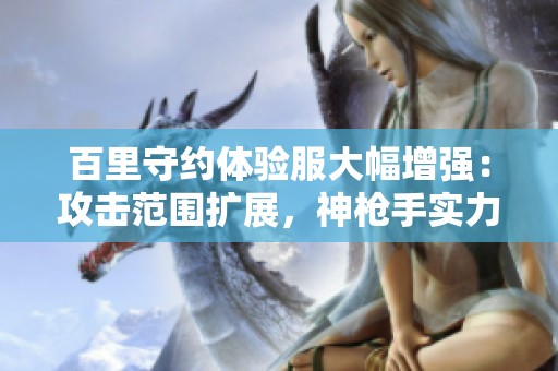 百里守约体验服大幅增强：攻击范围扩展，神枪手实力再提升